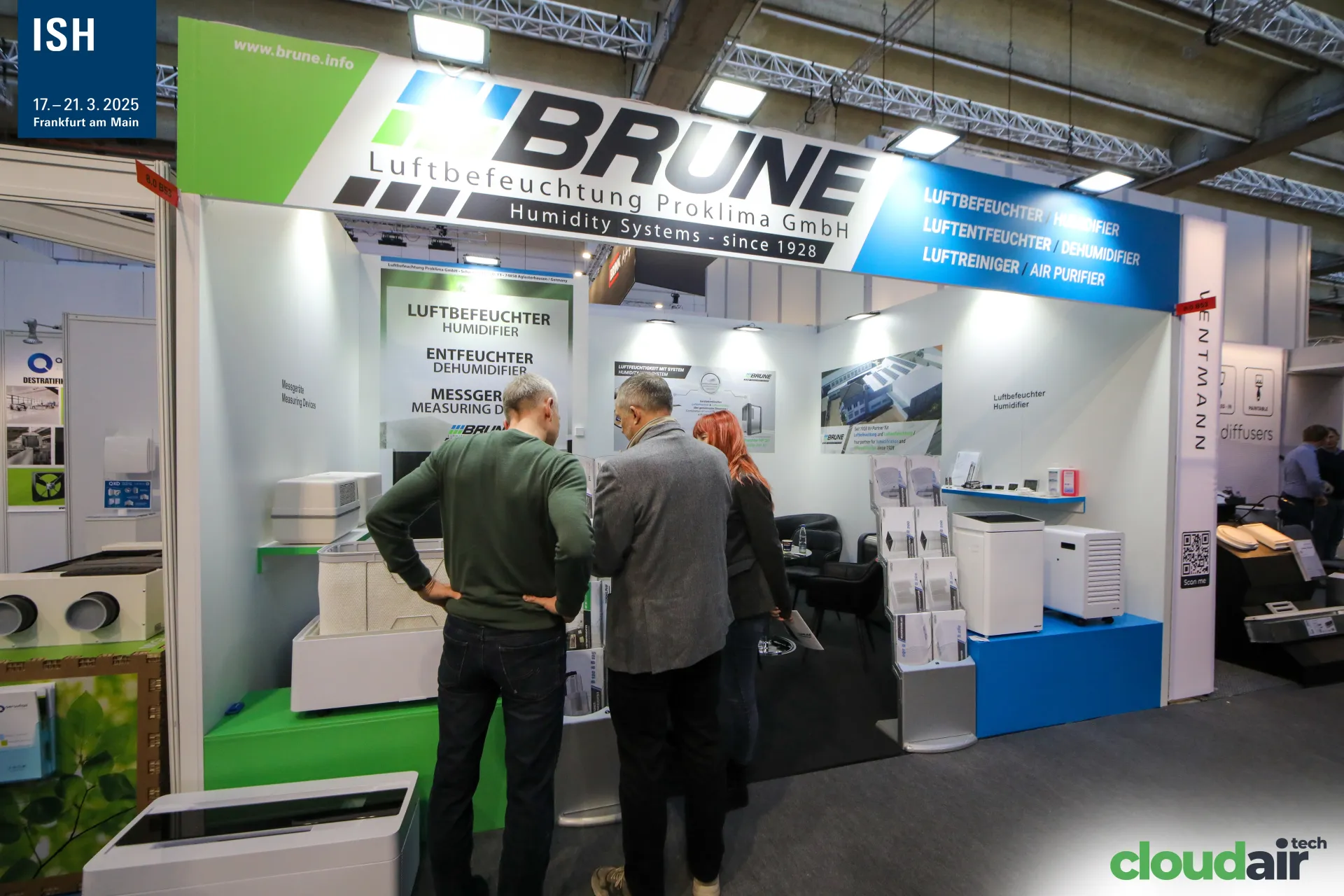 Brune humidity systems stand with humidifiers and air purifiers at ISH 2025