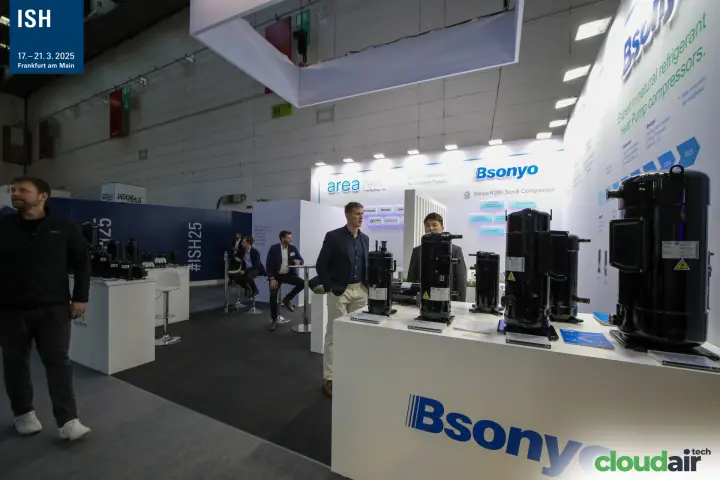 Bsonyo counter with R290 scroll compressors for heat pumps at ISH 2025