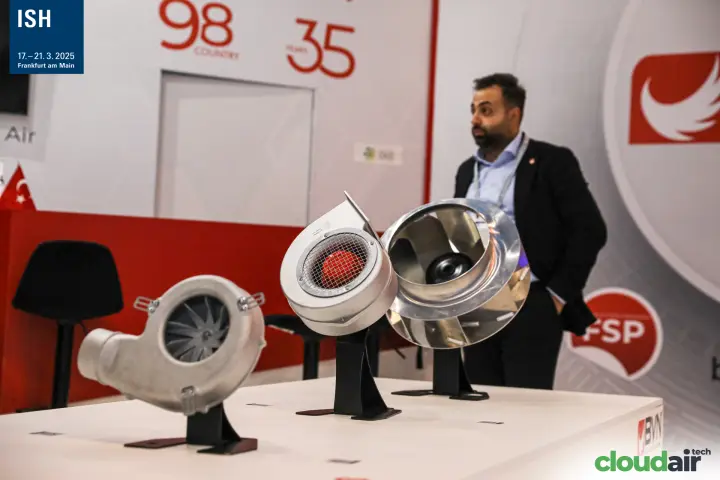 BVN centrifugal blowers and an aluminium impeller on display at ISH 2025