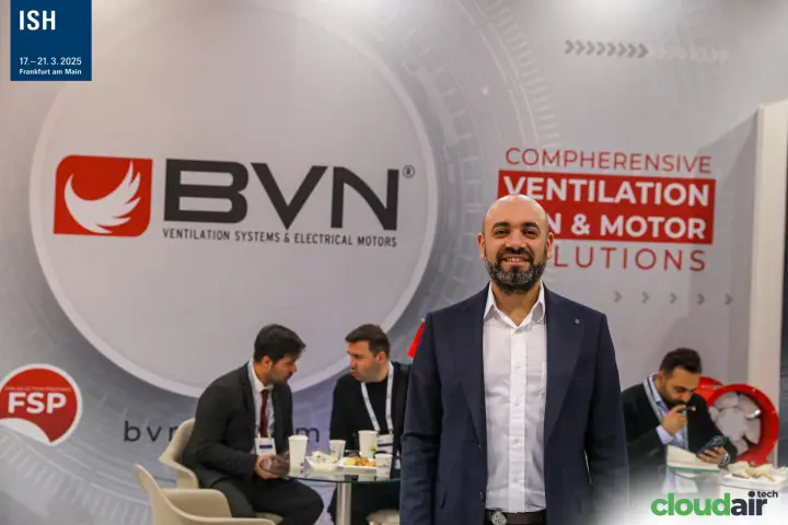 BVN representative before the fan and motor solutions graphic