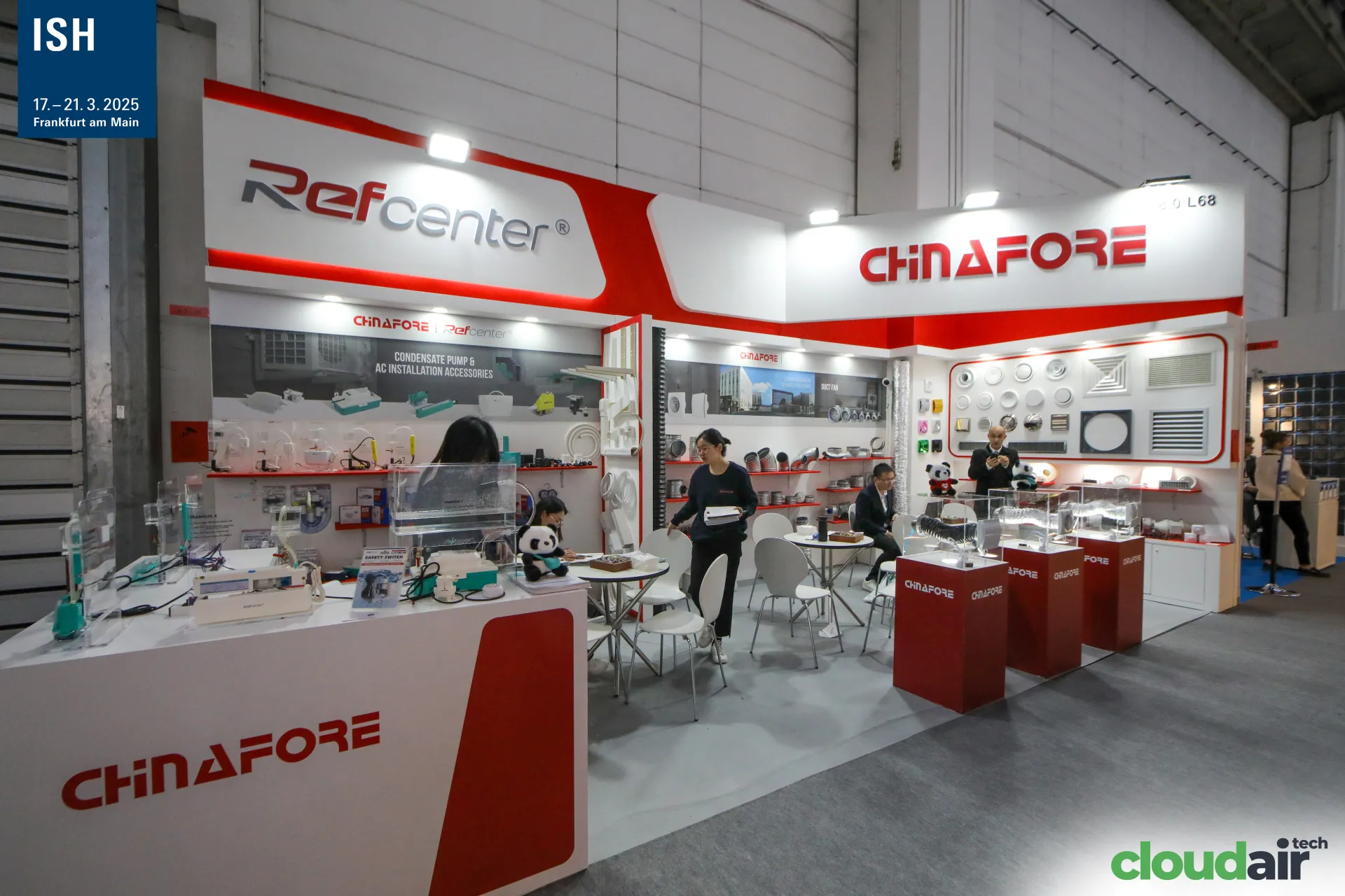 Chinafore and Refcenter stand with condensate pumps and grilles at ISH 2025