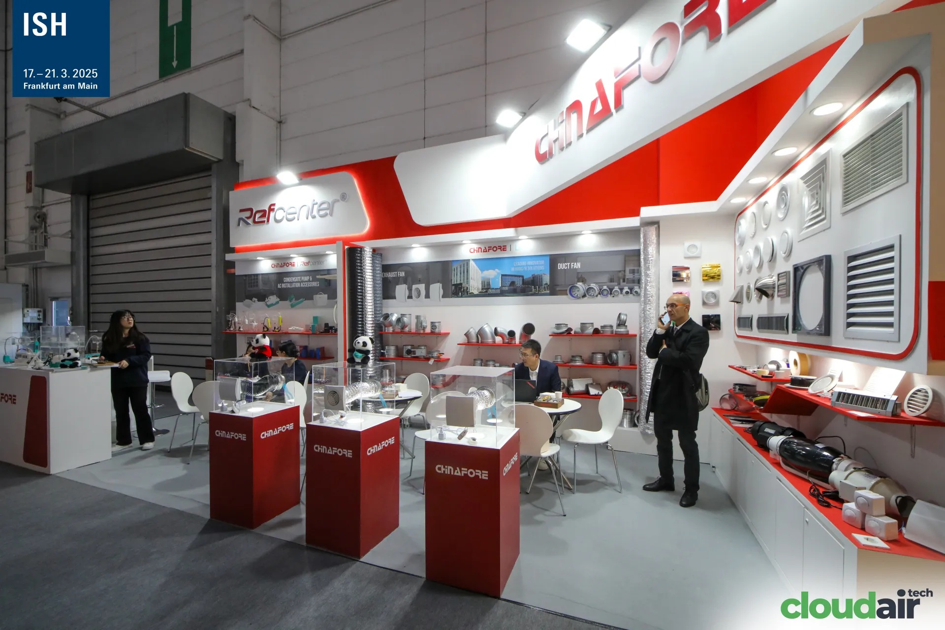Chinafore wall of grilles, diffusers and duct fans in Frankfurt at ISH 2025