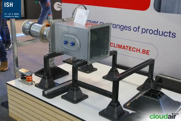 Climatech duct plenum on rooftop support frames marked new at ISH 2025