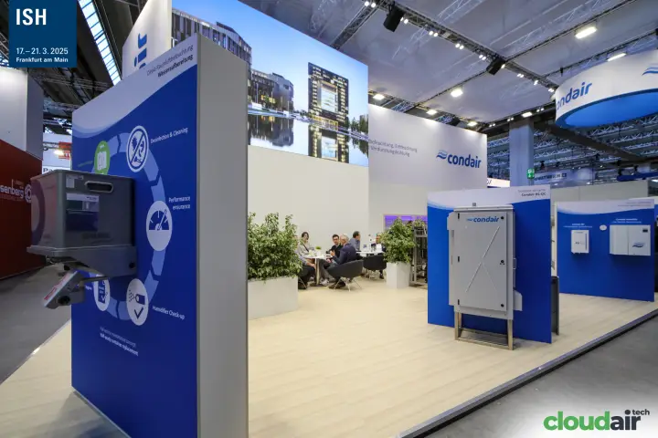 Condair humidification stand with the outdoor Condair RS-OC unit at ISH 2025