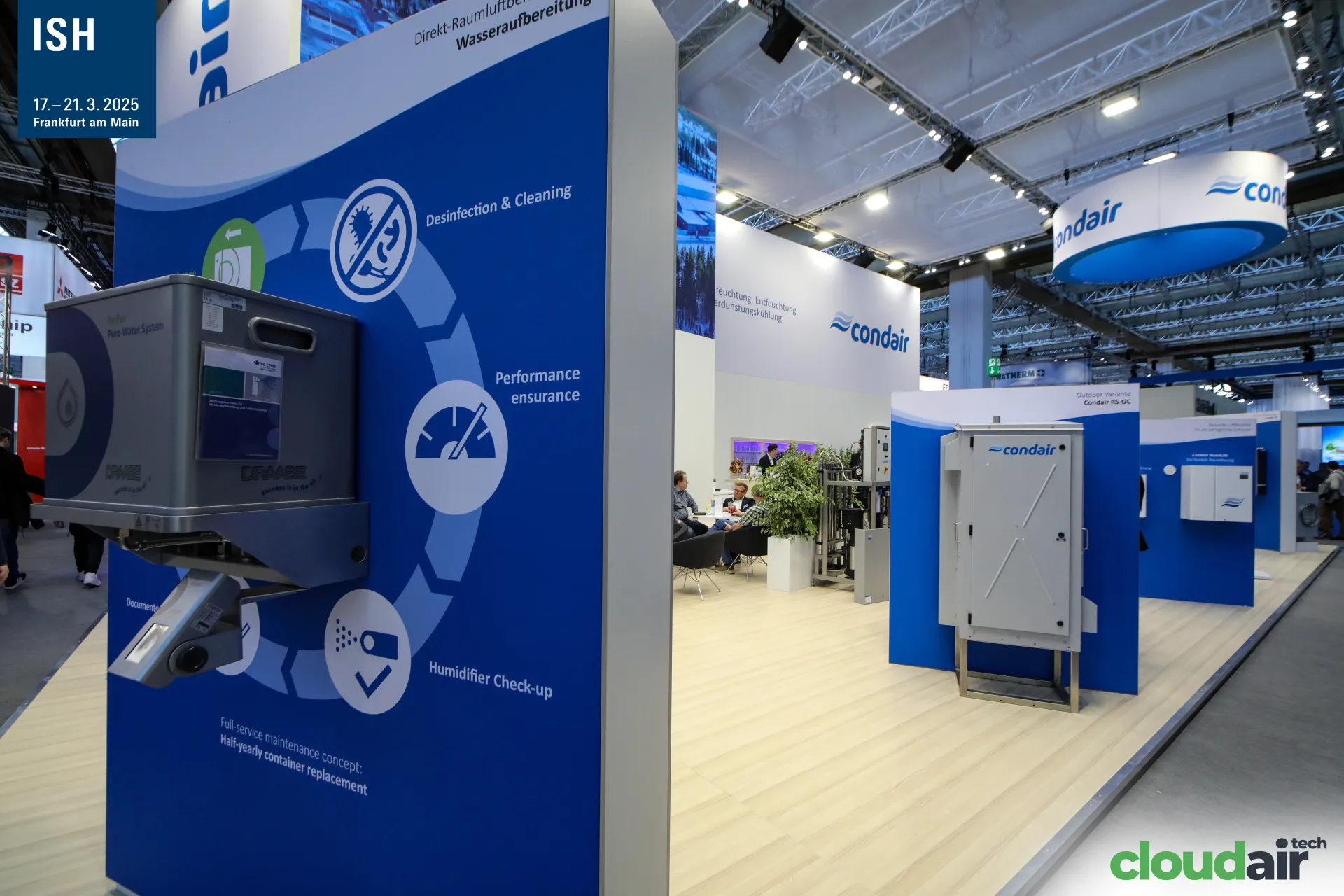 Condair RS-OC outdoor humidifier cabinet and service concept wall at ISH 2025