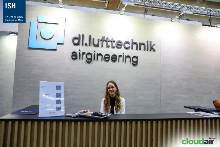 dl.lufttechnik airgineering reception desk at ISH 2025