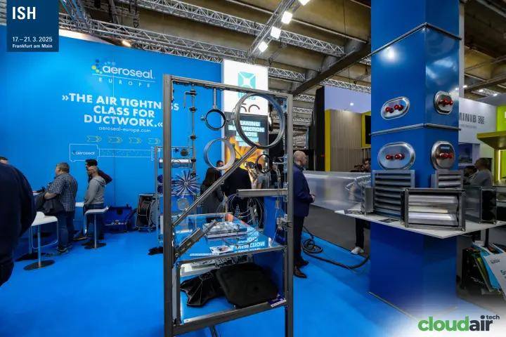 Duct hangers, cleaning brushes and dampers in front of the Aeroseal wall