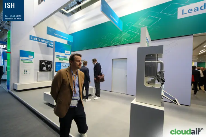 ebm-papst gas blower showcase in the heat pump and gas area at ISH 2025