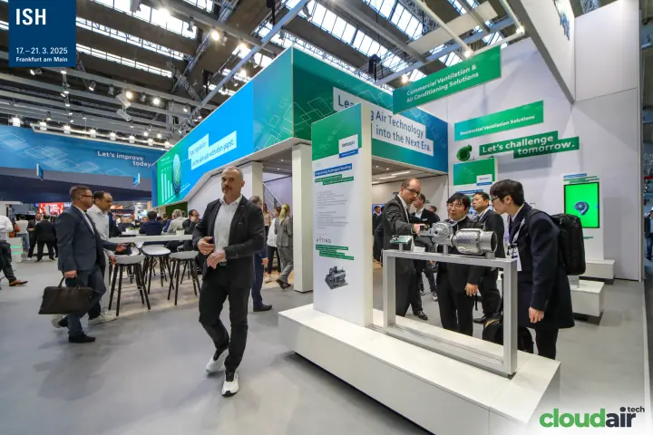 ebm-papst hydrogen heating blower shown to visitors on the stand at ISH 2025