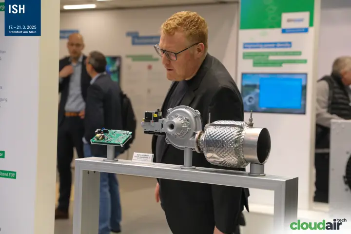 ebm-papst Radimix gas blower and control board for a hydrogen heat generator at ISH 2025