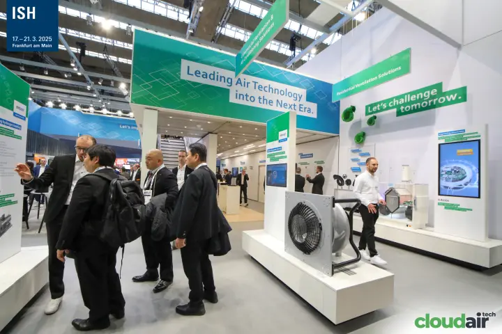 ebm-papst residential ventilation zone with fans and heat recovery module at ISH 2025