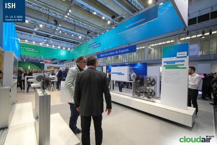 ebm-papst retrofit fan display with NEXAIRA.Fit at ISH 2025