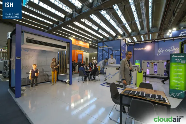 Eneko school ventilation unit shown in a mock classroom setting