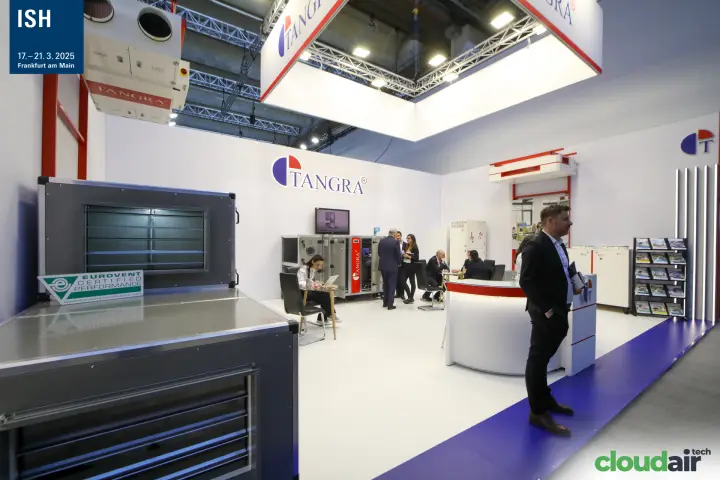 Eurovent certified air handling unit at the front of the Tangra stand