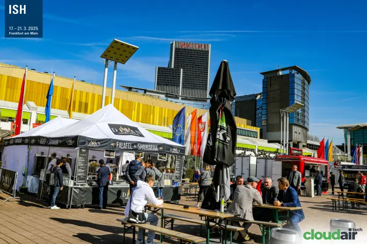 Falafel and shawarma tent on the fairground square