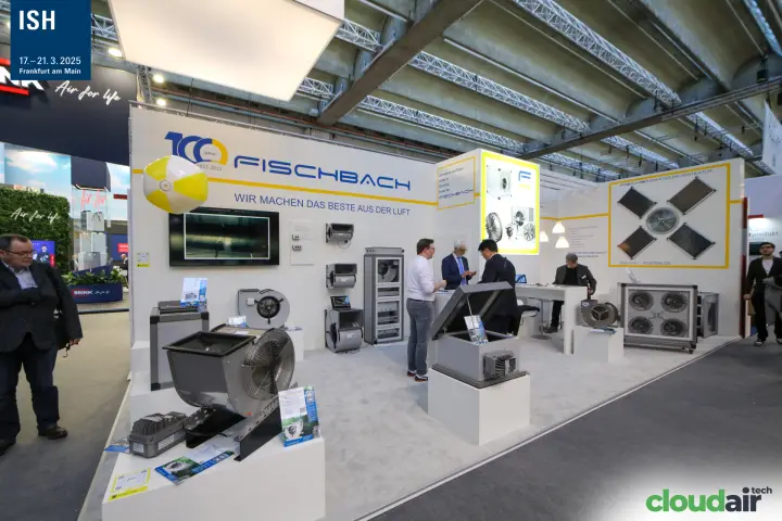 Fischbach centenary stand with centrifugal fans and a solar ventilator