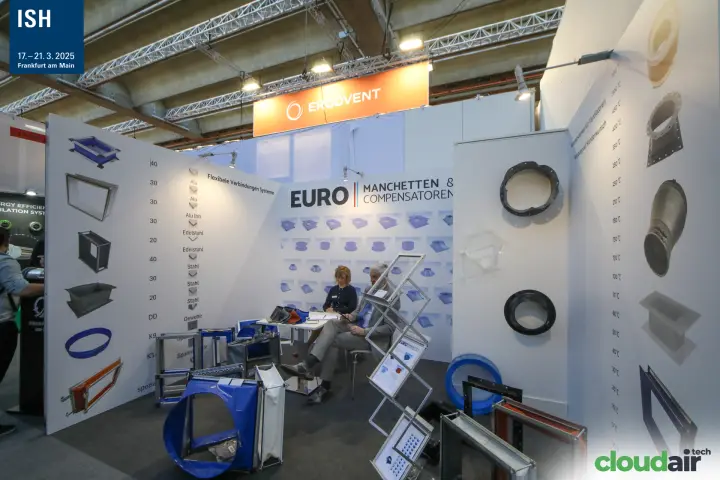 Flexible duct connections displayed on the Euro Manchetten stand