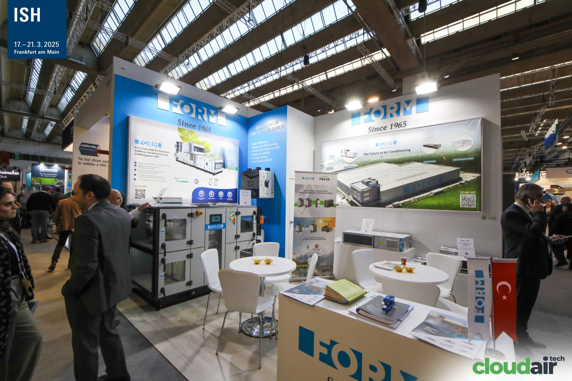 Form stand with a hygienic air handling unit and "Since 1965" graphics at ISH 2025