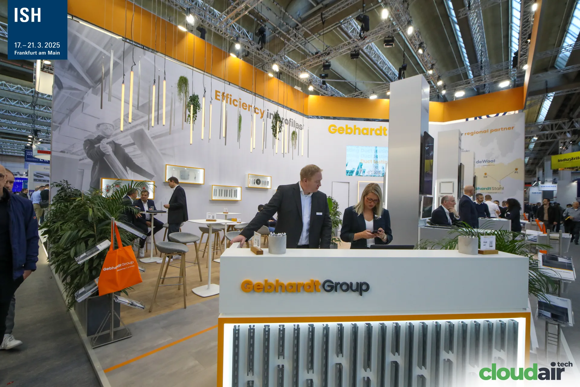 Frontal view of the Gebhardt counter and seating area at ISH 2025
