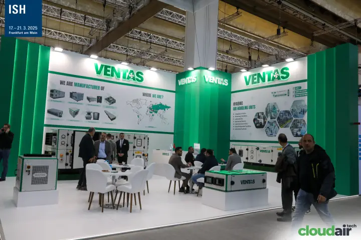 Full view of the Ventas stand with hygienic air handling units