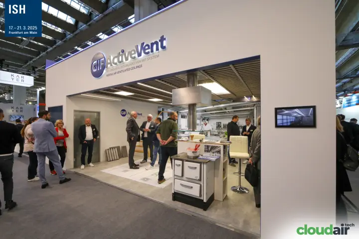 GIF ActiveVent stand with a kitchen set under a ventilated ceiling