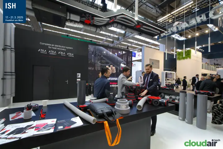 Heatpex table of ARIA manifolds, flexible ducts and brochures at ISH 2025