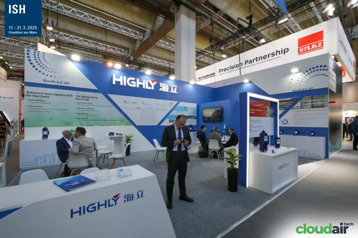 Highly stand at booth 8.0 J61 with EVI and CO2 heat pump compressors at ISH 2025