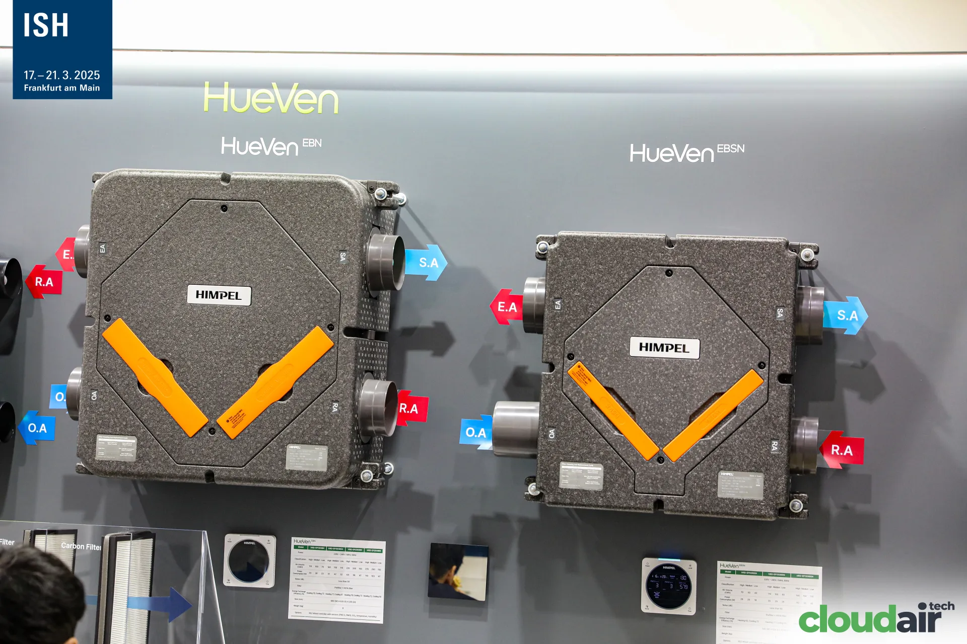 Himpel HueVen EBN and EBSN heat recovery ventilation units on display at ISH 2025