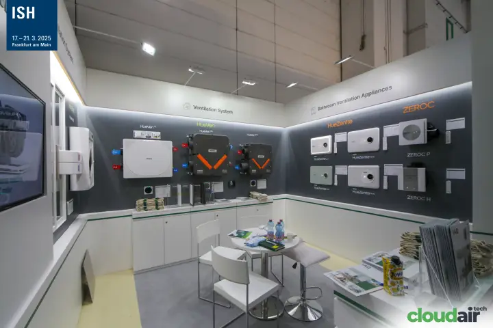 Himpel wall of HueVen recovery units and HueZentte bathroom fans