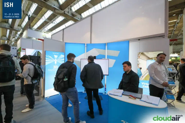 Immersight booth with backlit blue panels on 3D room capture