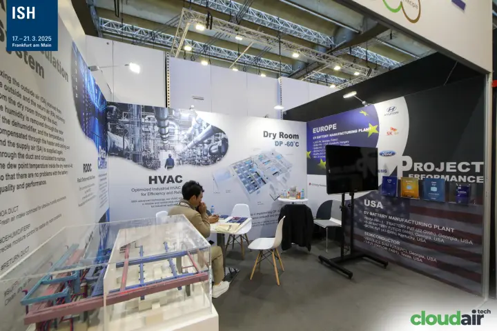 Kensol dry room HVAC stand with a scale model of duct systems