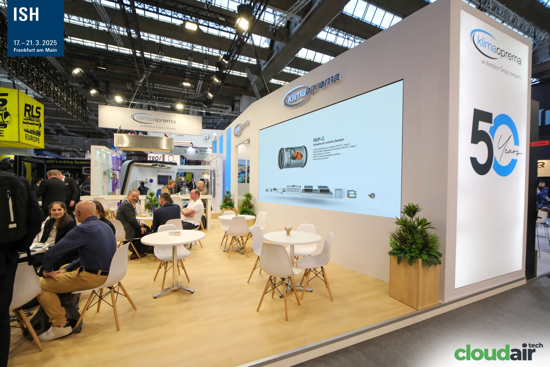 Klimaoprema lounge with LED wall featuring the RVP-C VAV damper at ISH 2025