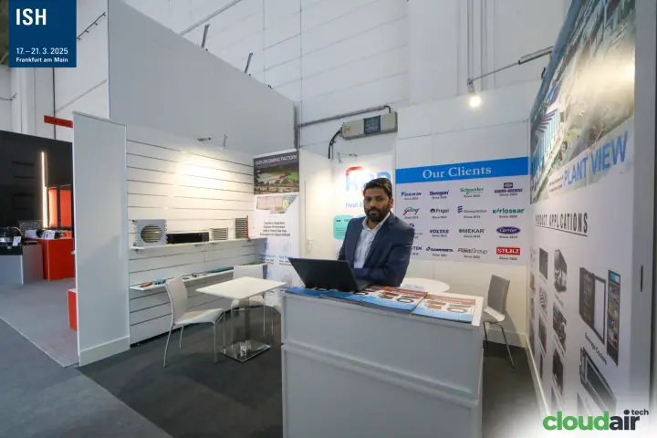 KRN Heat Exchanger counter with product catalogues and client wall