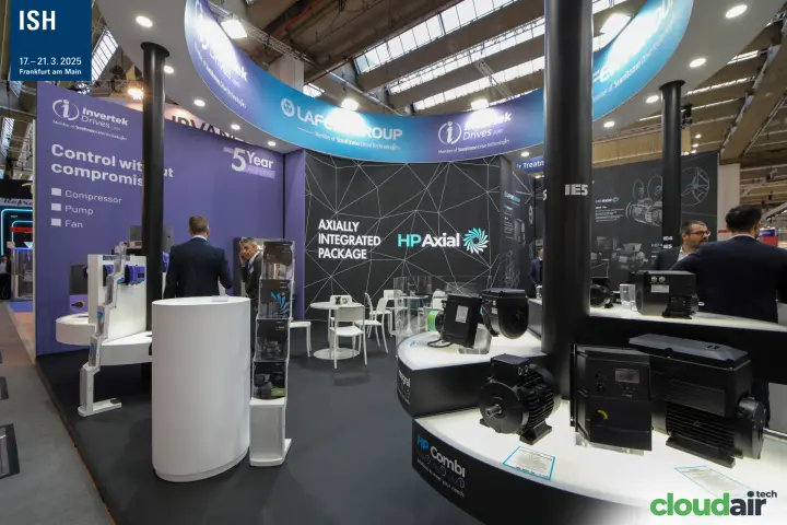Lafert HP Axial wall and Invertek "Control without compromise" panel at ISH 2025