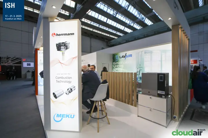 LavAir humidification unit and Herrmann combustion lightbox at ISH 2025