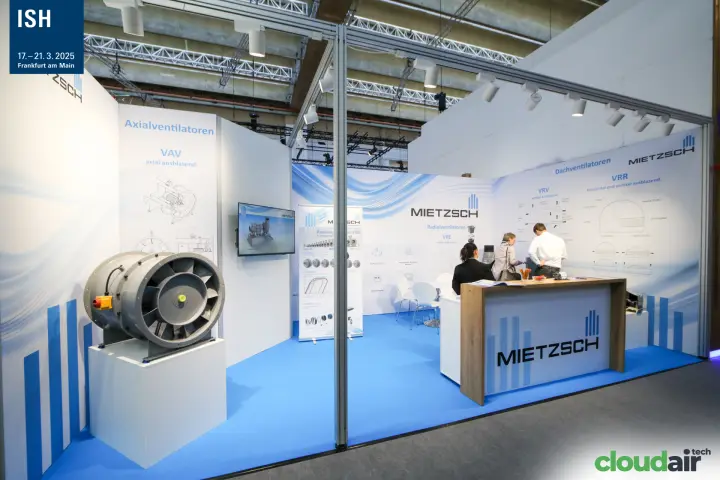 Mietzsch stand with an axial fan and roof fan diagrams