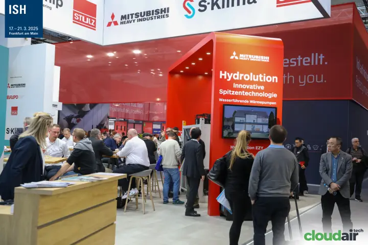 Mitsubishi Heavy Industries Hydrolution heat pump portal on the shared stand at ISH 2025