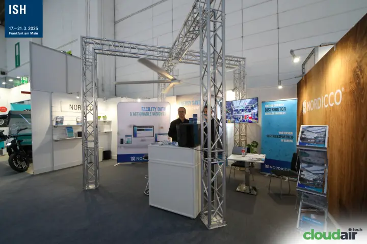 Nordicco HVLS ceiling fan mounted on the stand truss