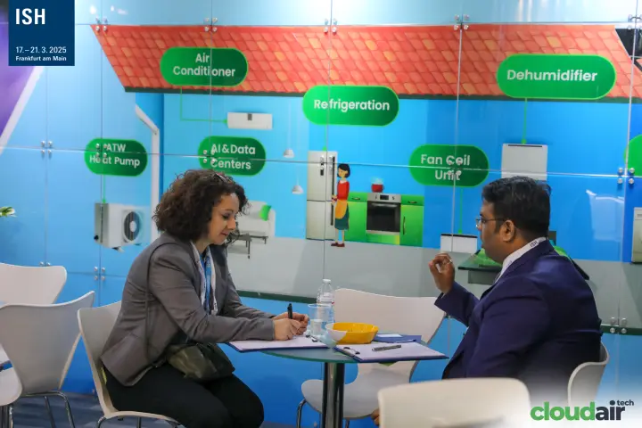 Notes taken during a meeting at the Indus Heat Exchangers lounge at ISH 2025