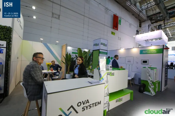 OVA System counter in front of the Wanas ventilation stand at ISH 2025