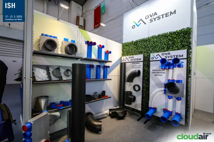 OVA System EPP pipes and modular air distribution boxes on display at ISH 2025