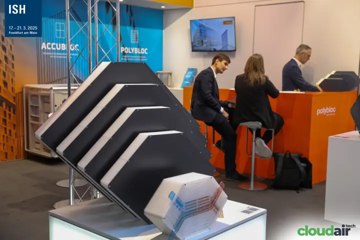 Polybloc hexagonal regenerative heat exchanger blocks on display at ISH 2025