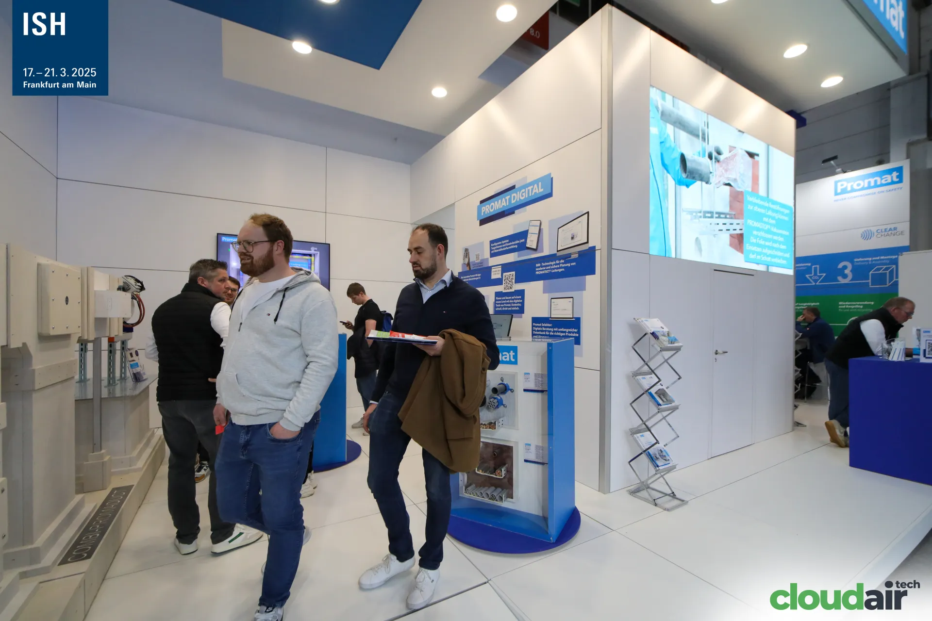 Promat stand with fire-protection penetration seals and Promat Digital wall at ISH 2025