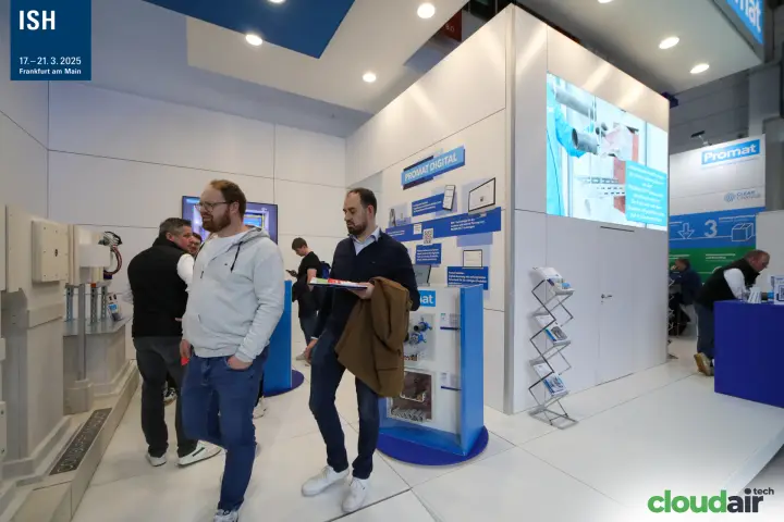 Promat stand with fire-protection penetration seals and Promat Digital wall