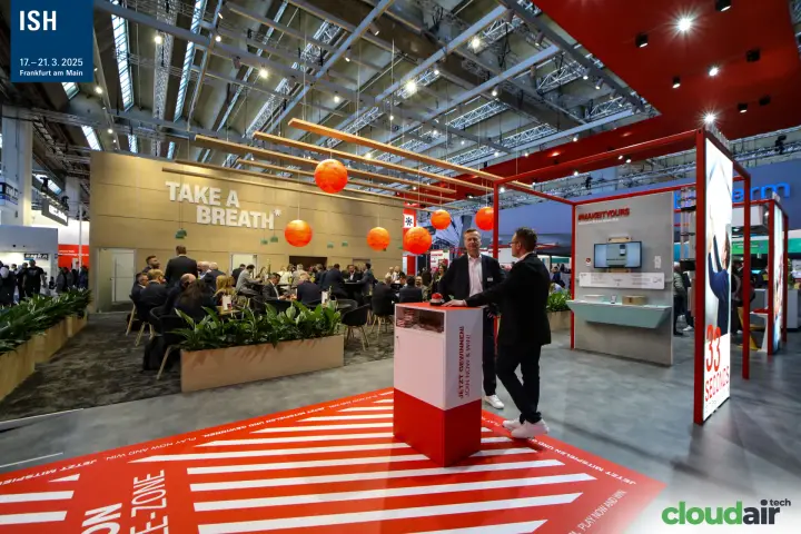 Red stand with "Join now & win!" game counter and #MAKEITYOURS wall at ISH 2025