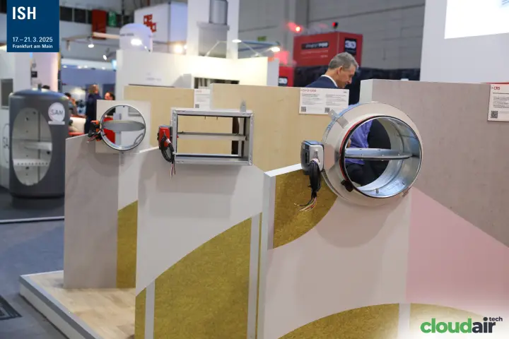 Round and rectangular fire dampers fitted into sectioned wall samples