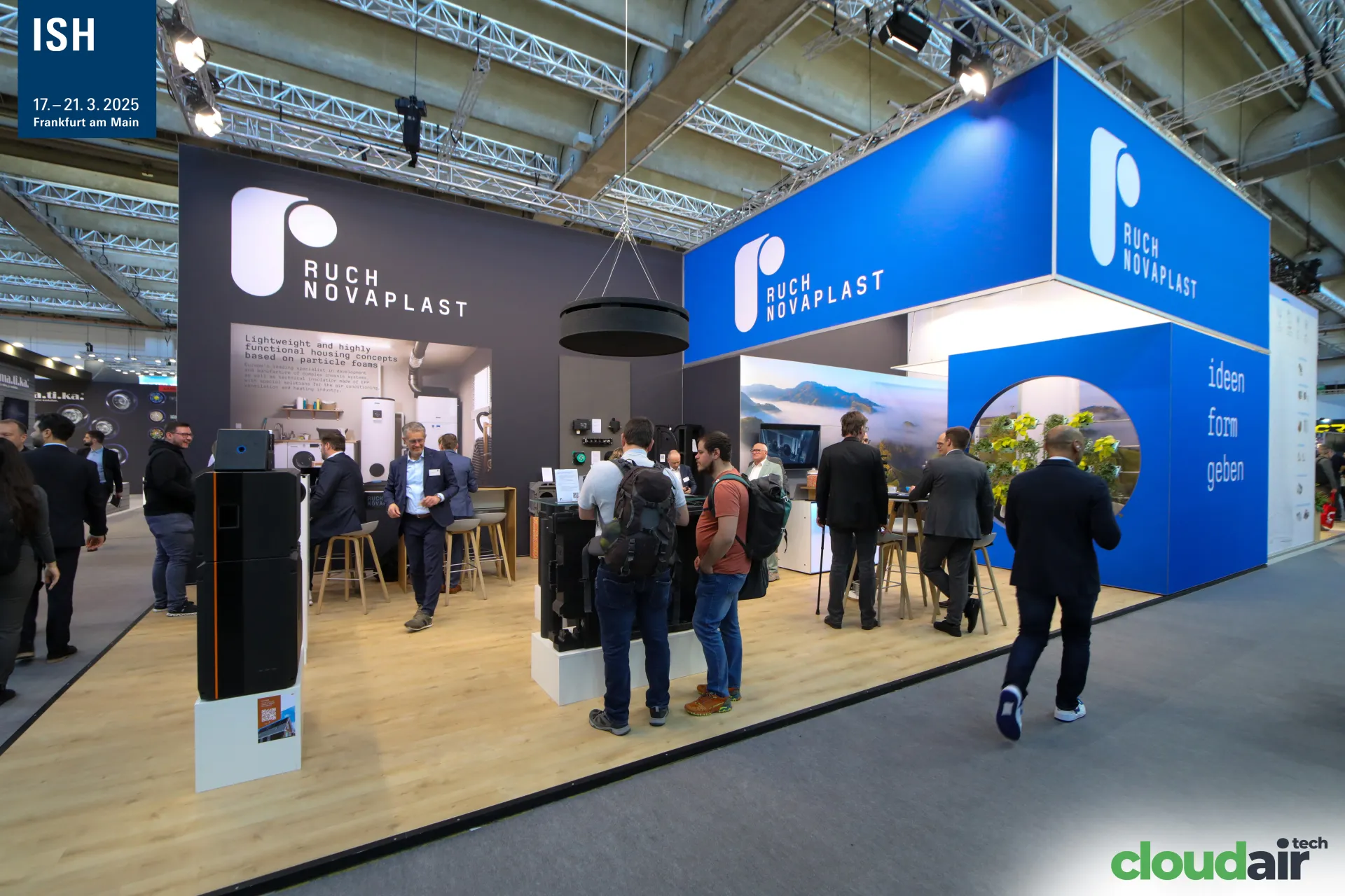 Ruch Novaplast stand with particle-foam housings on display at ISH 2025