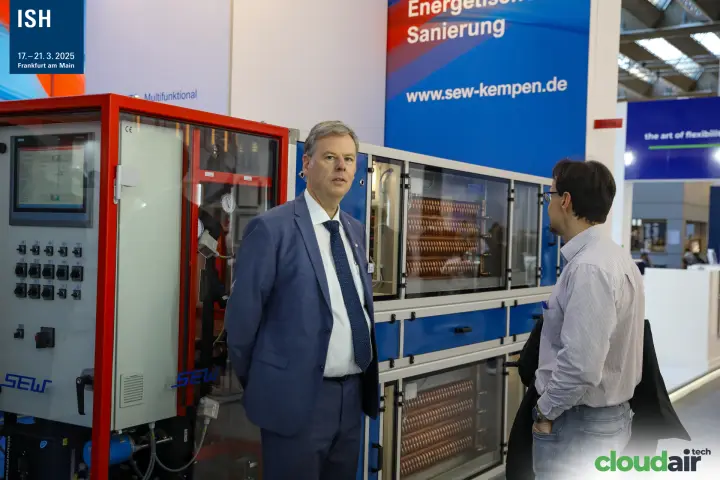 SEW system with control cabinet and glazed copper coil heat exchangers