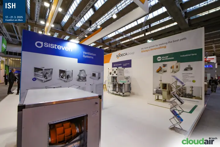 Sisteven fan box and Sodeca Group brand walls with industrial fans at ISH 2025