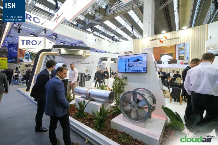 Soler & Palau axial and jet fans displayed among plants at ISH 2025